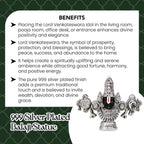 999 Silver Plated Tirupati Balaji Venkateshwara Idol with Green Velvet Gift Box for Vastu, Housewarming & Wedding Gifting
