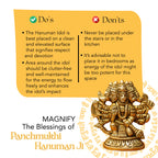 Brass Panchmukhi Hanuman Idol for Pooja & Home Decor