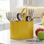 4 Compartment Metal Cutlery Holder with Handle