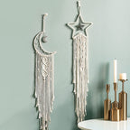 Macrame Moon & Star Wall Hanging Set for Bedroom & Home Decor