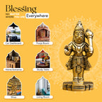 Brass Hanuman Idol for Home Puja, Office Desk & Car Dashboard