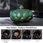 Ceramic Lotus Dhoop Dani for Home Decor & Pooja