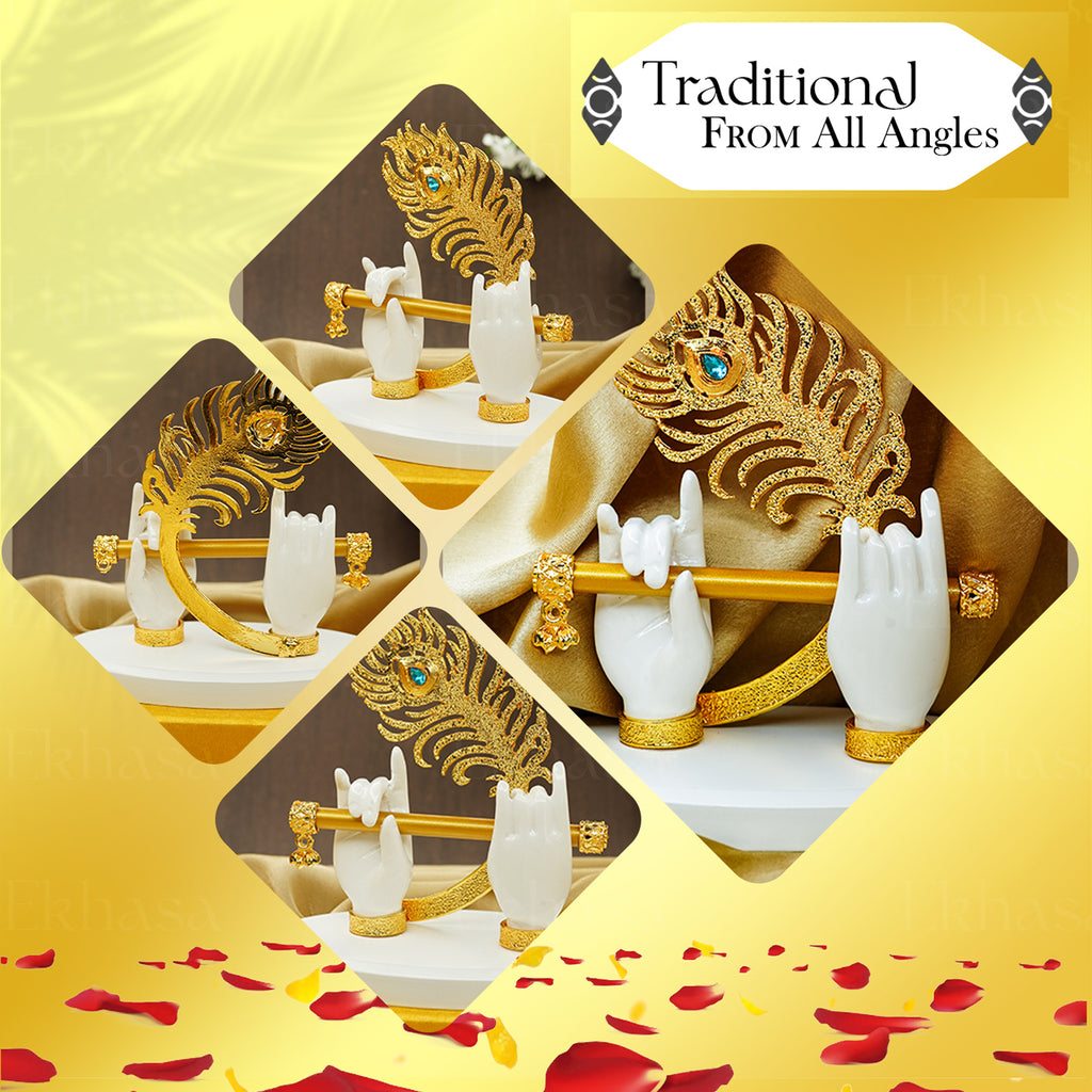 Resin Lord Krishna Hands with Flute Idol for Home Decor & Gifting