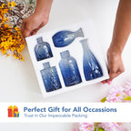 Glass Bud Vases Set of 5 for Home Decor , Table Decoration & Gifting