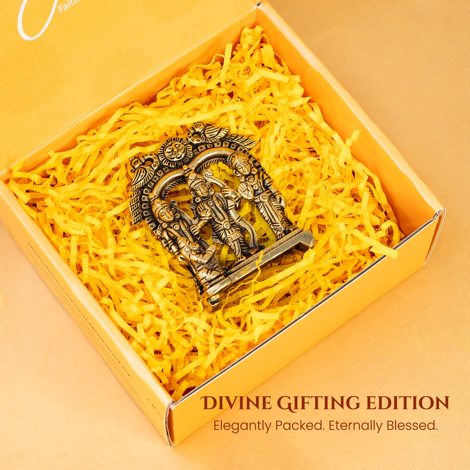 Brass Ram Darbar Idol with Gift Box for Housewarming, Wedding & Gifting