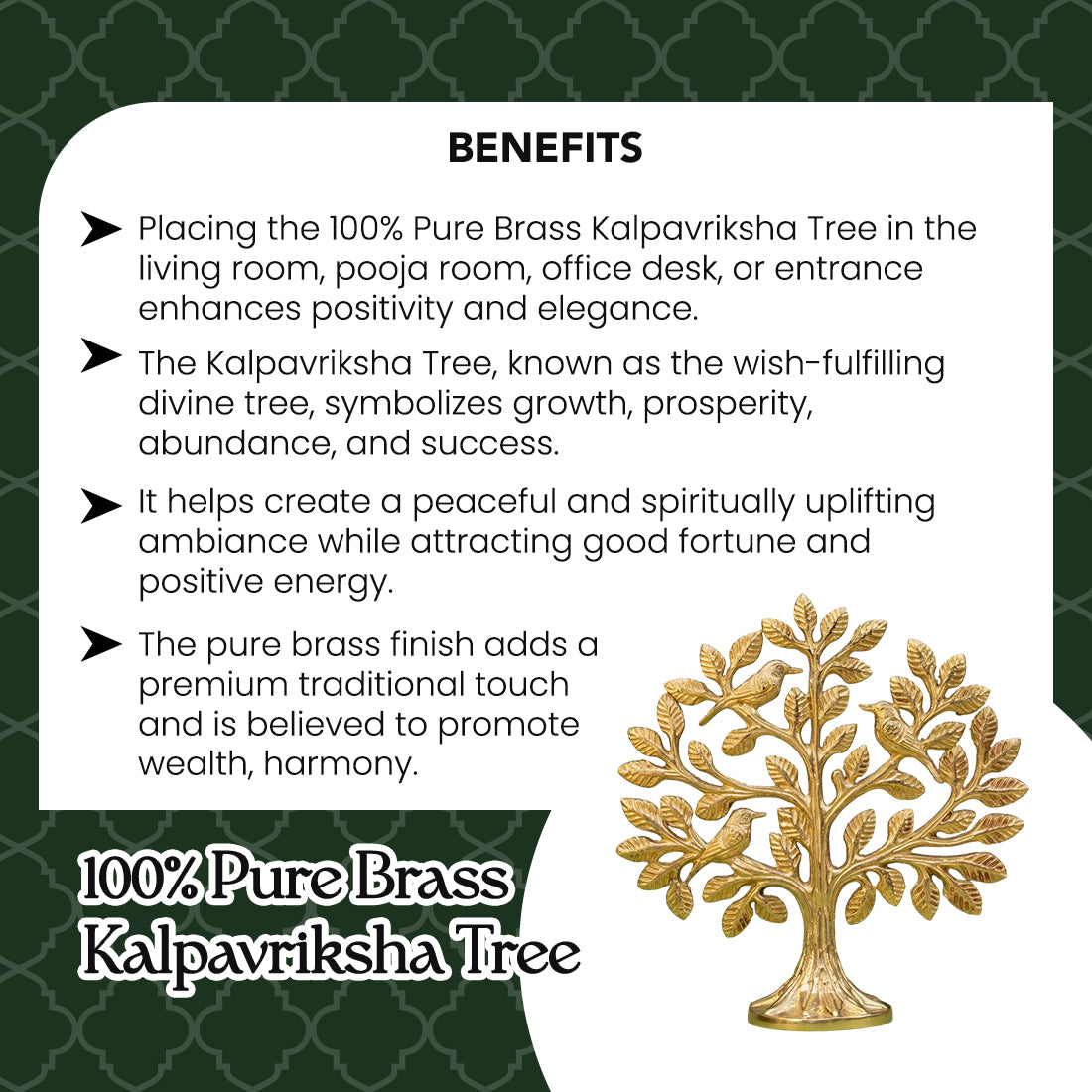 Brass Kalpavriksha Tree of Life Showpiece with Gift Box for Housewarming, Wedding & Gifting