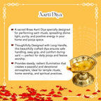 Brass Aarti Diya with Stand for Pooja & Temple Rituals