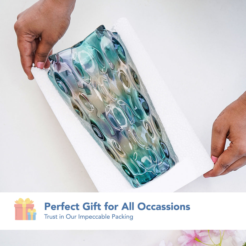 Crystal Glass Flower Vase for Home decor , Office & Premium Gift
