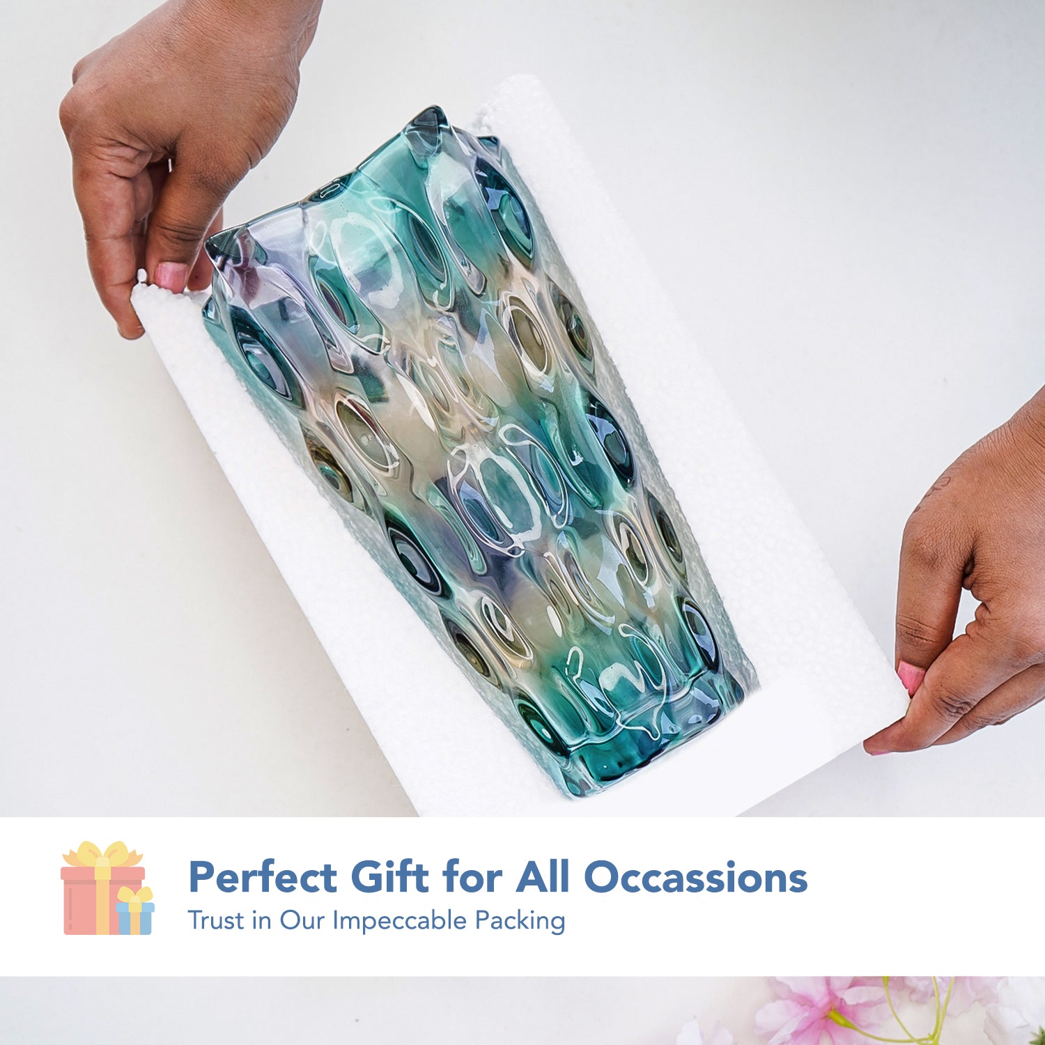 Crystal Glass Flower Vase for Home decor , Office & Premium Gift