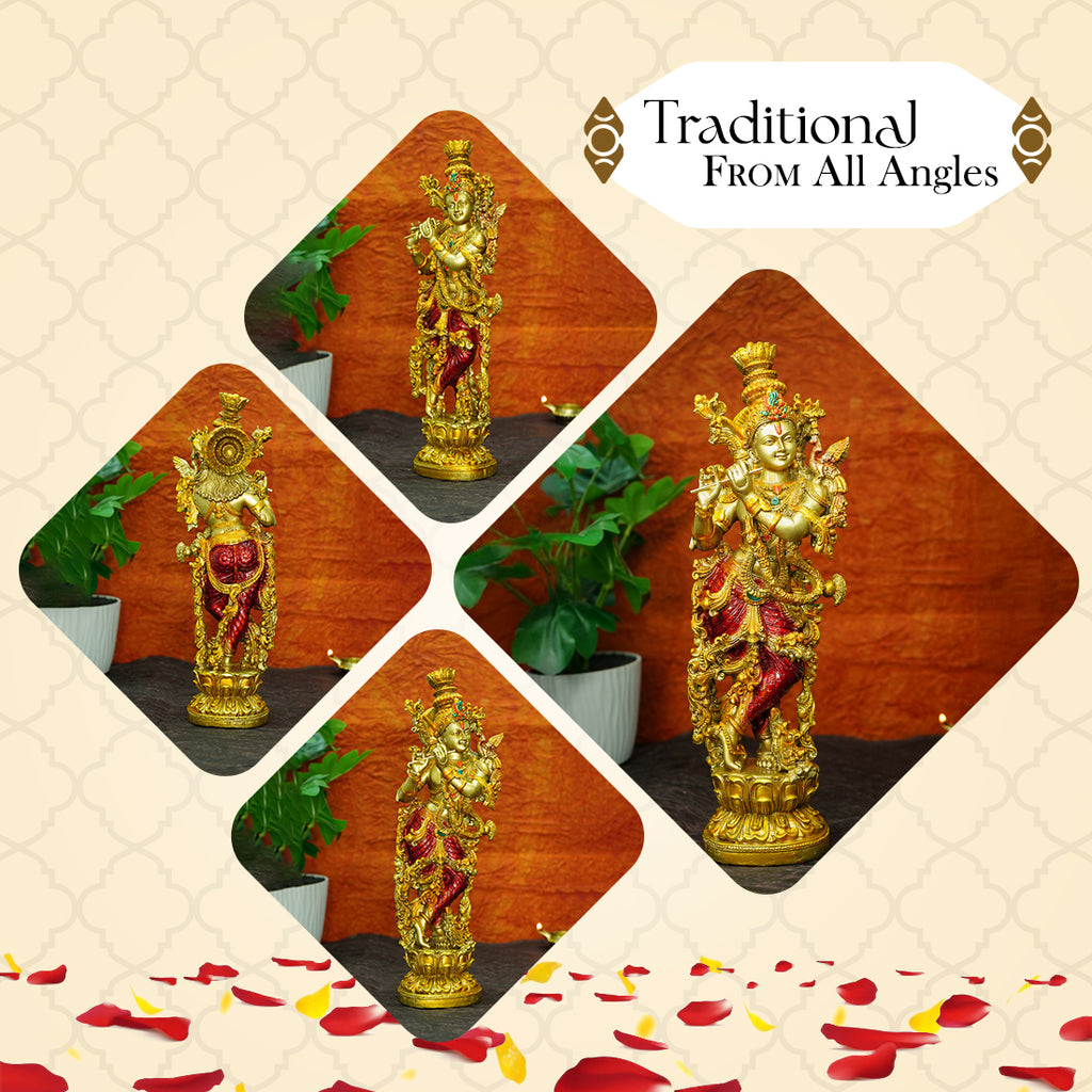 Lord Krishna Idol for Pooja, Home Decor & Spiritual Gifting (Size -14 Inch)