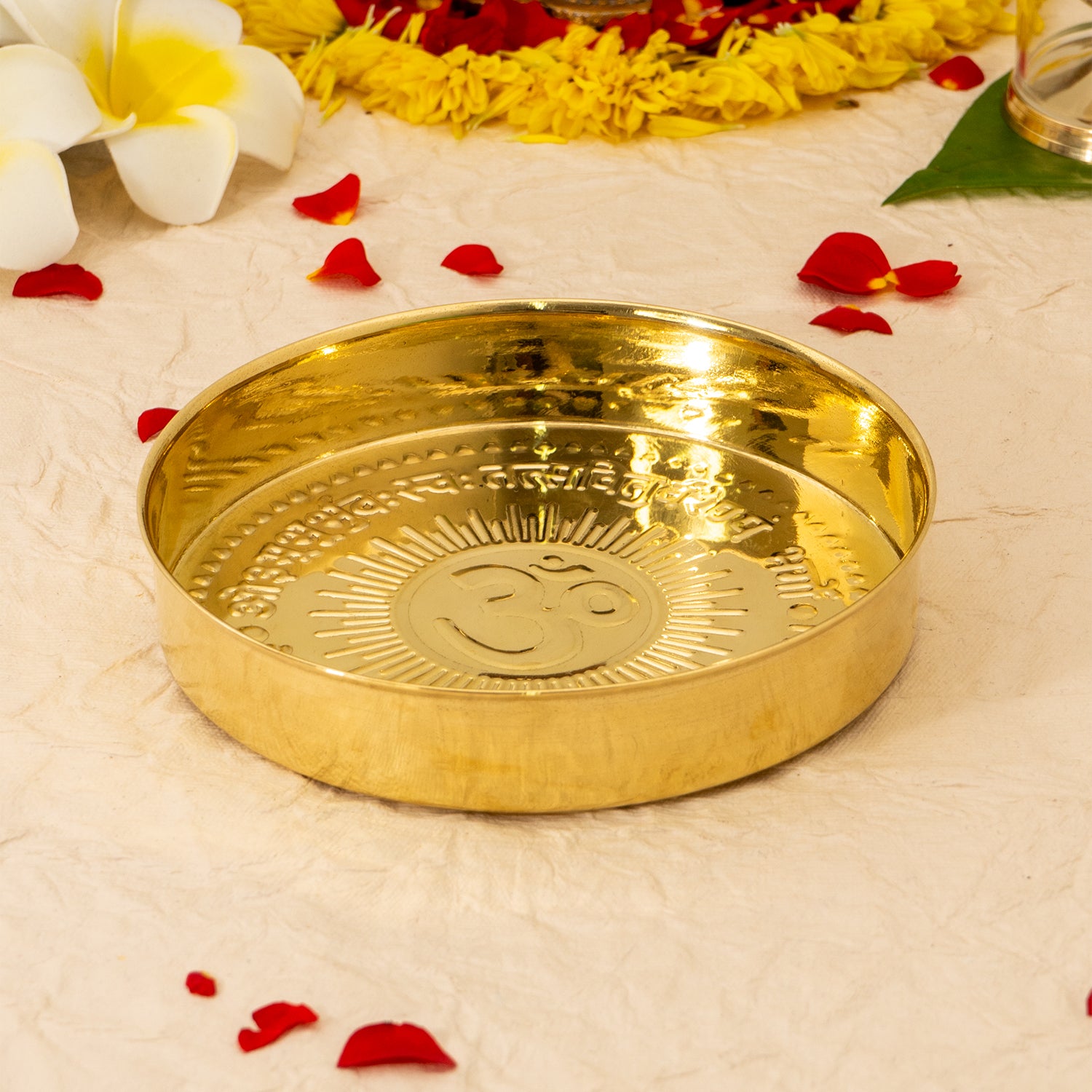 Pure Brass Pooja Thali for Temple Use & Gifting
