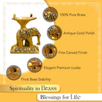 Pure Brass Elephant Diya for Pooja, Temple & Home Decor
