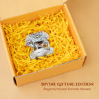 999 Silver Plated Kamdhenu Cow with Calf Idol with Gift Box for Housewarming, Wedding & Gifting