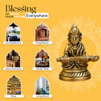 Brass Annapurna Devi Idol for Home Temple, Kitchen, Restaurant & Office Decor