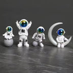 Astronaut Miniature Toy Set of 4 for Office Desk, Study Table & Home Decor