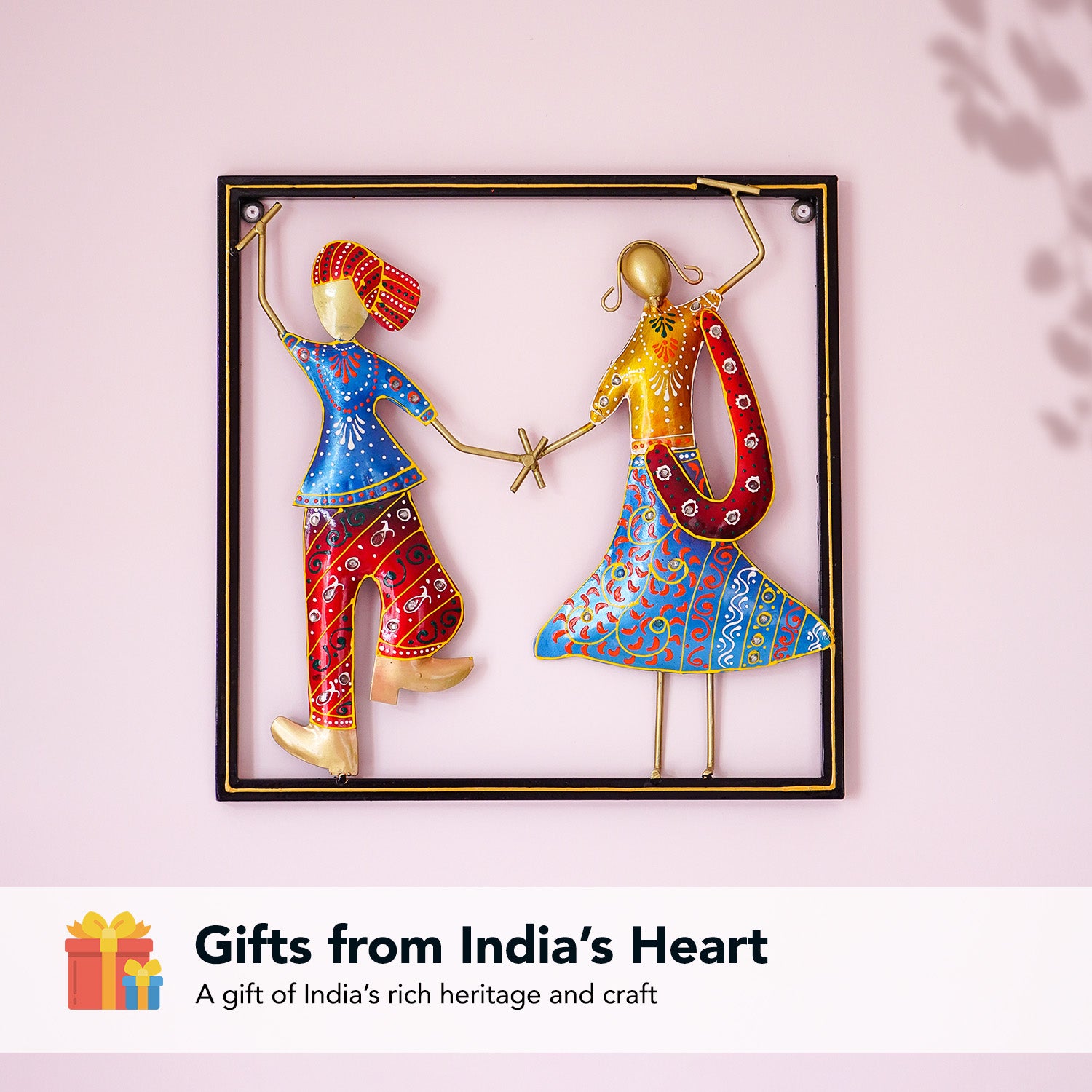 Rajasthani Garba Dancers Metal Wall Hanging for Living Room & Home Decor