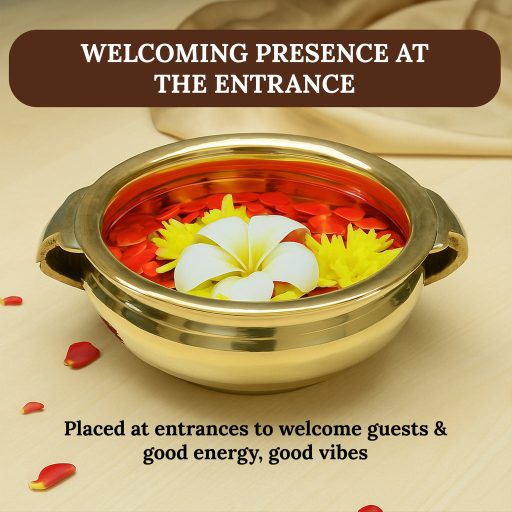 Brass Urli Bowl for Home Decor & Diwali Decoration