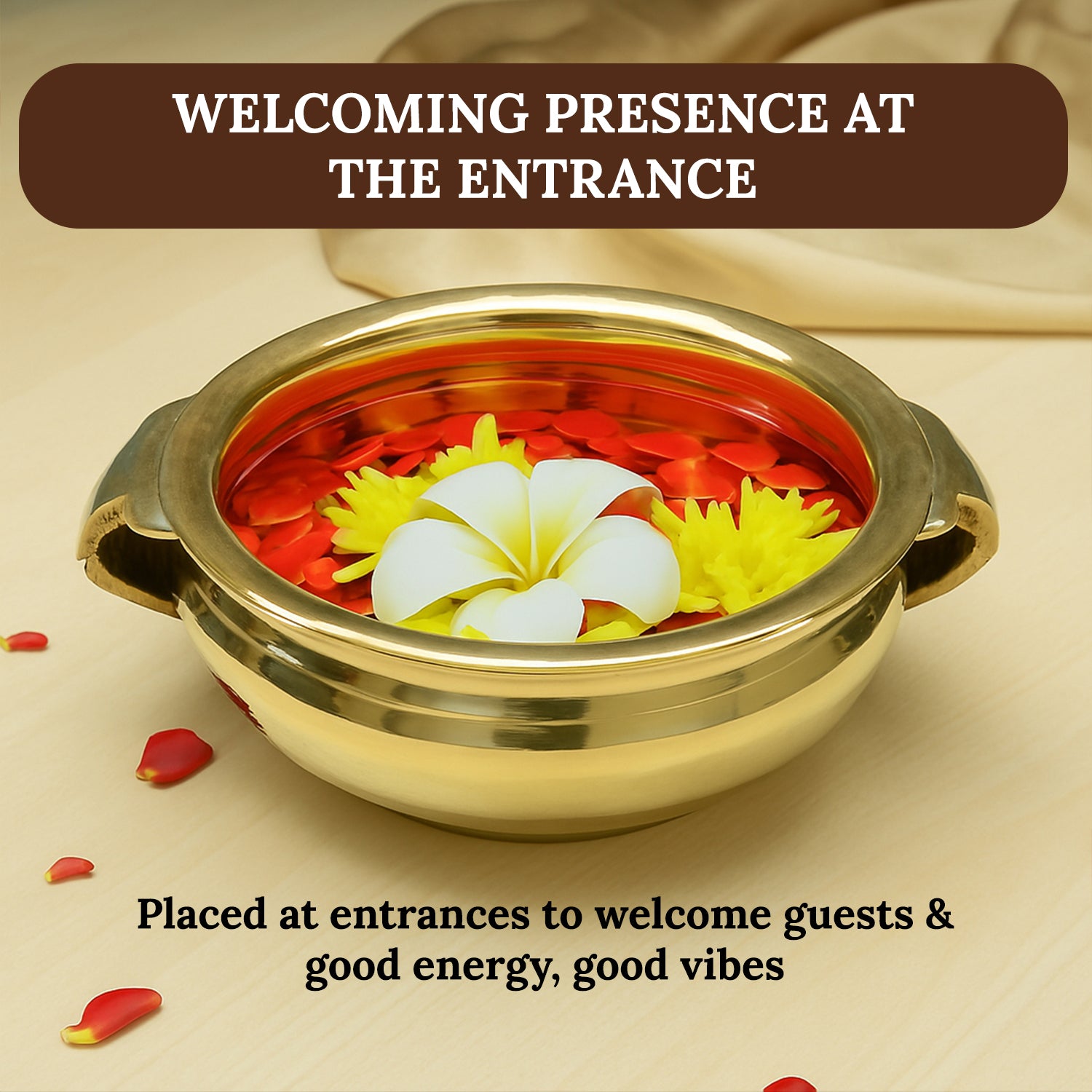 Brass Urli Bowl for Home Decor & Diwali Decoration