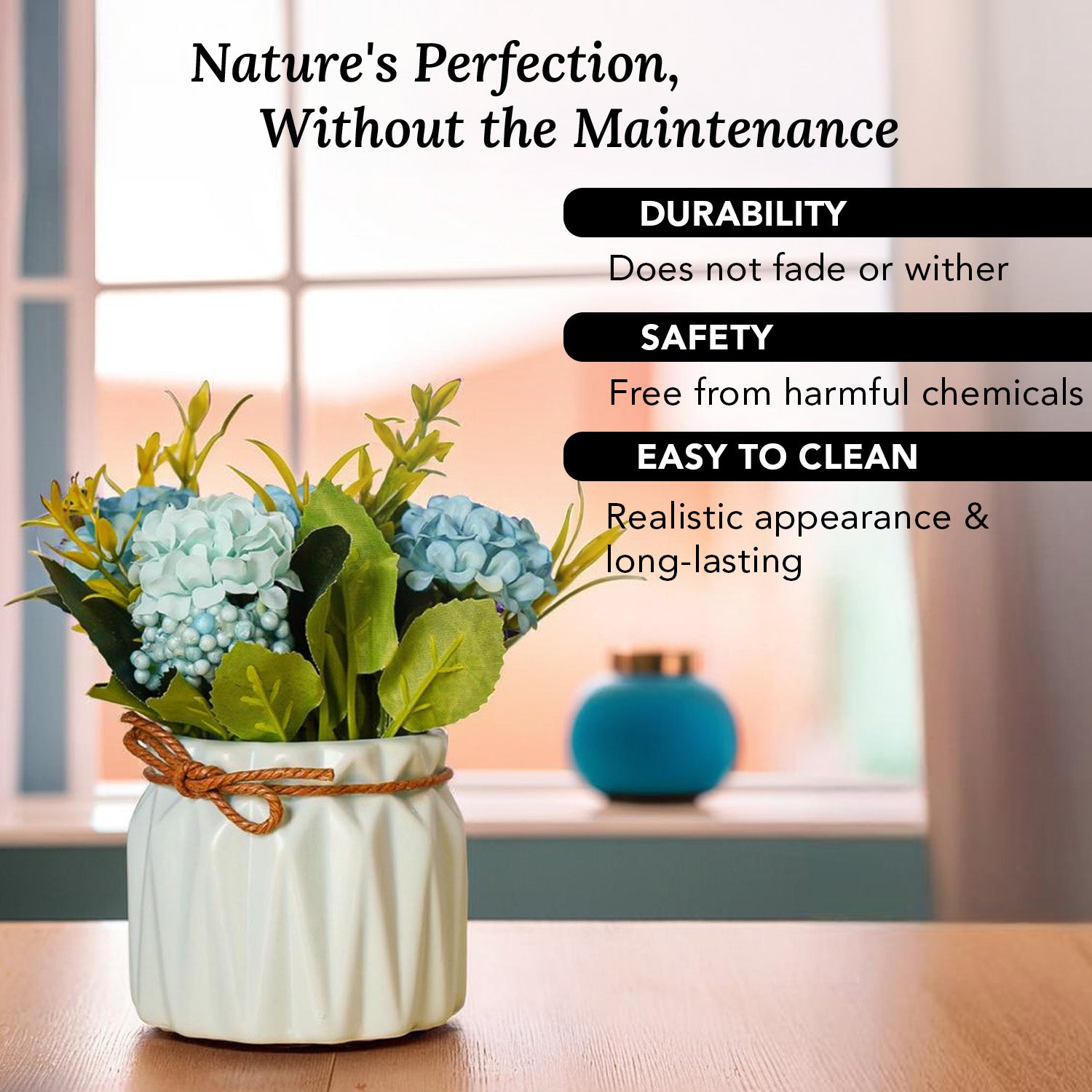 Chrysanthemum Artificial Flowers with Ceramic Vase for Home Decor , Office & Table Decoration (Copy)