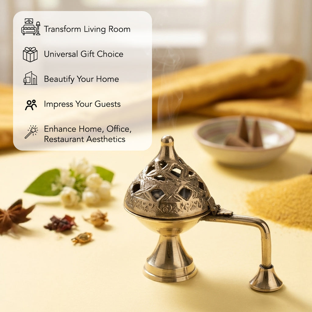 Brass Dhoop Dani for Home Pooja & Spiritual Decor