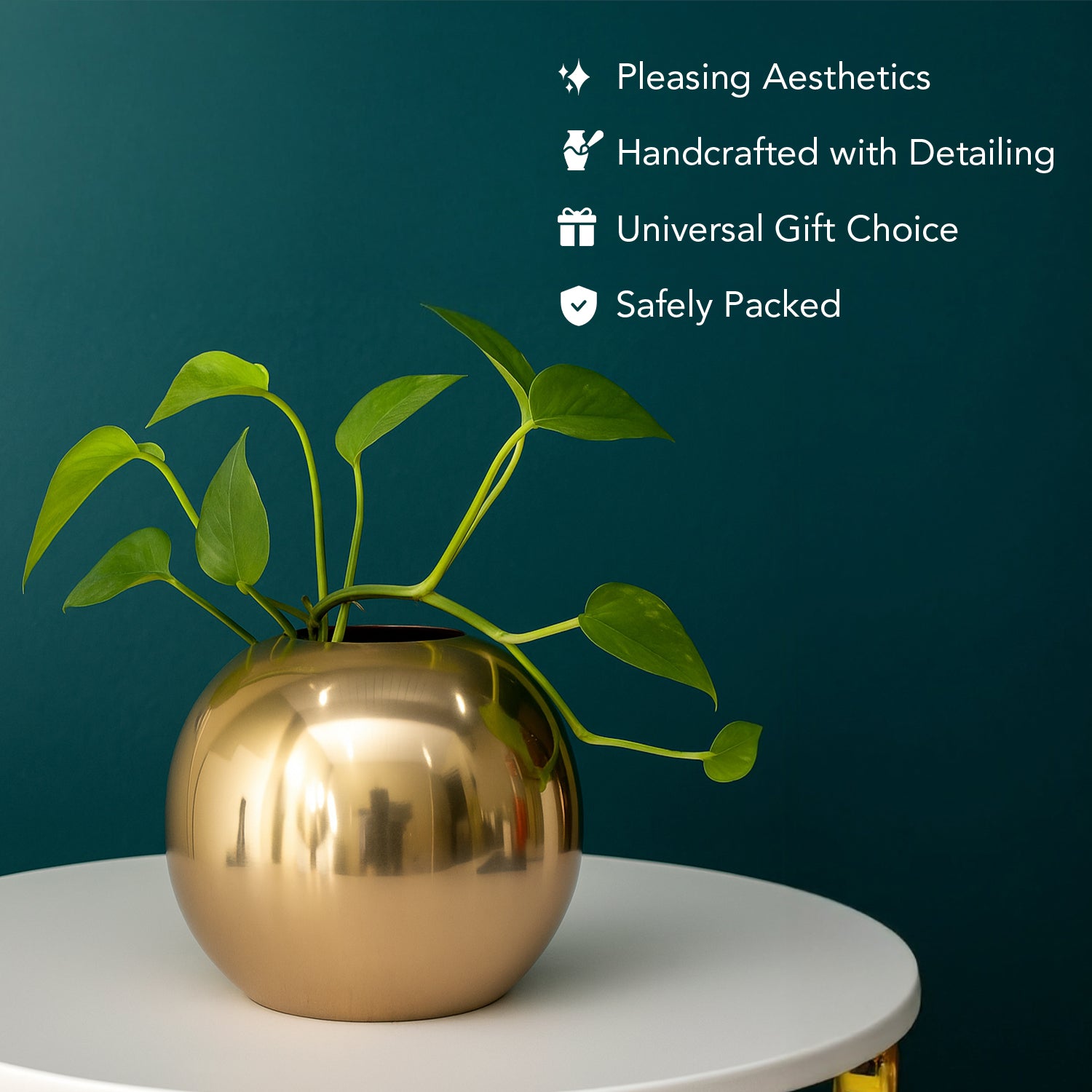 Metal Flower Vase for Home Decor, Living Room & Gifting