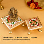 Wooden Chowki Set of 2 for God Idols & Puja Decoration