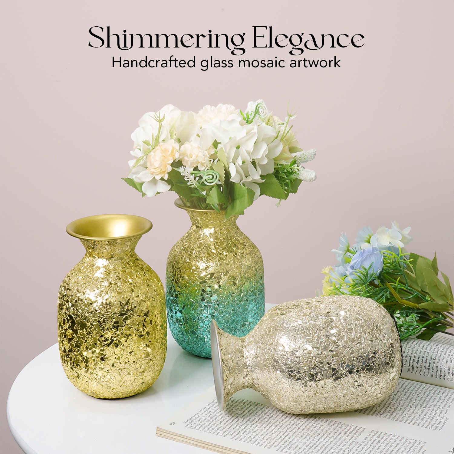 Multicolor Metal Flower Vase for Home Decor & Table Decoration