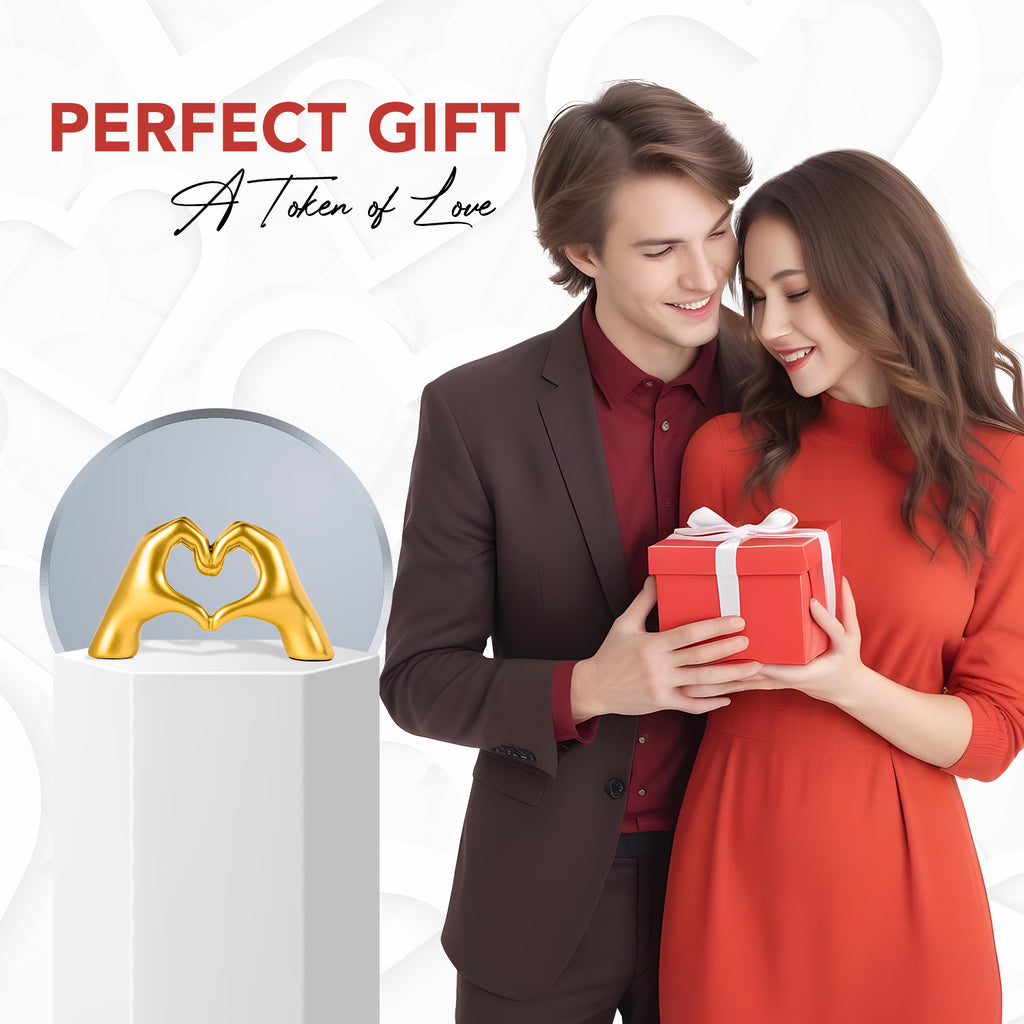Resin Heart Shaped Love Hands Showpiece for Home Decor & Living Room Decoration