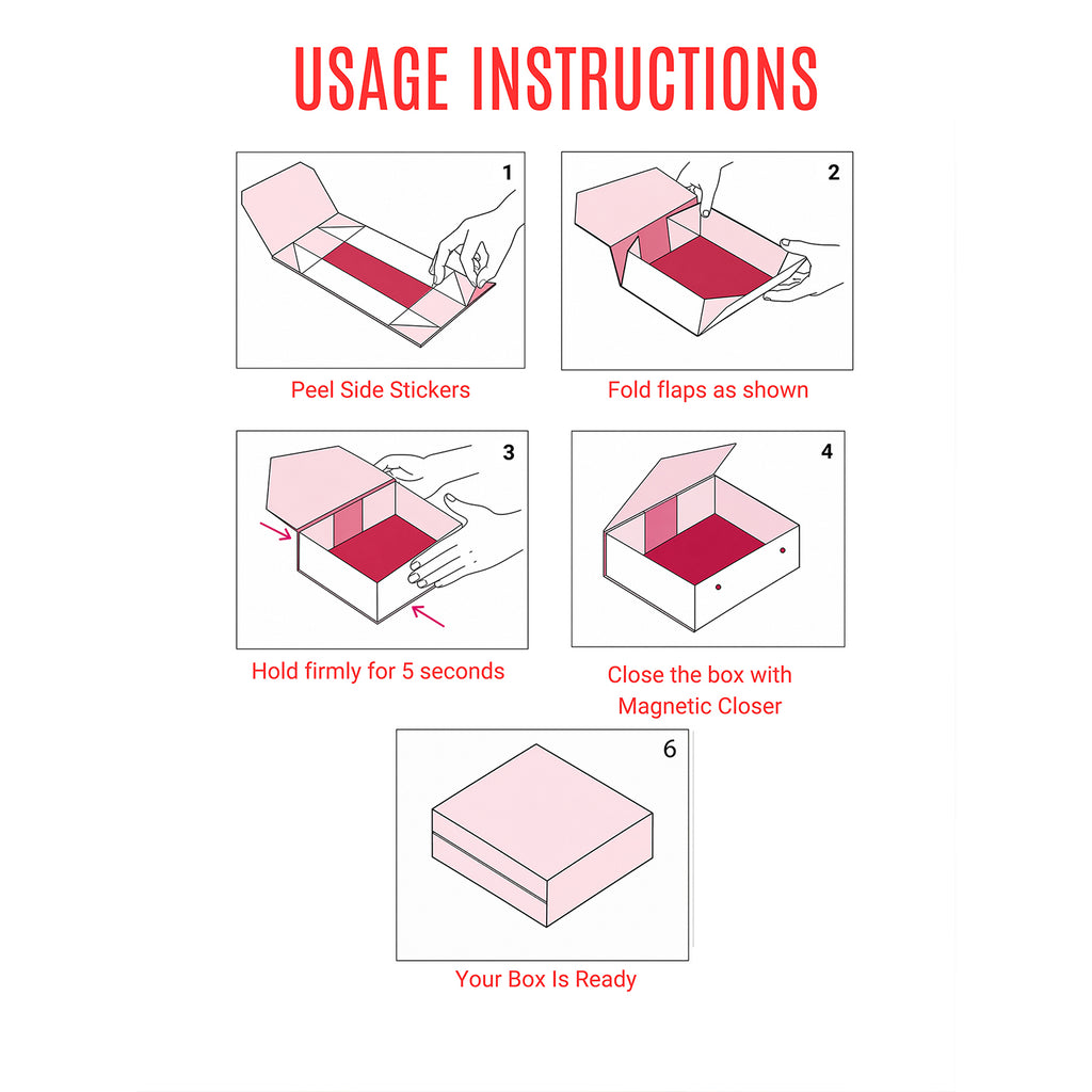 Traditional Printed Foldable Multipurpose Gift Hamper Box with Magnetic Closure (26.5 x 21 x 11 cm)