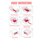 Pink Foldable Multipurpose Empty Gift Hamper Box with Magnetic Closure & Ribbon (21.5 x 21 x 9.5 cm)