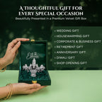 999 Silver Plated Tirupati Balaji Venkateshwara Idol with Green Velvet Gift Box for Vastu, Housewarming & Wedding Gifting