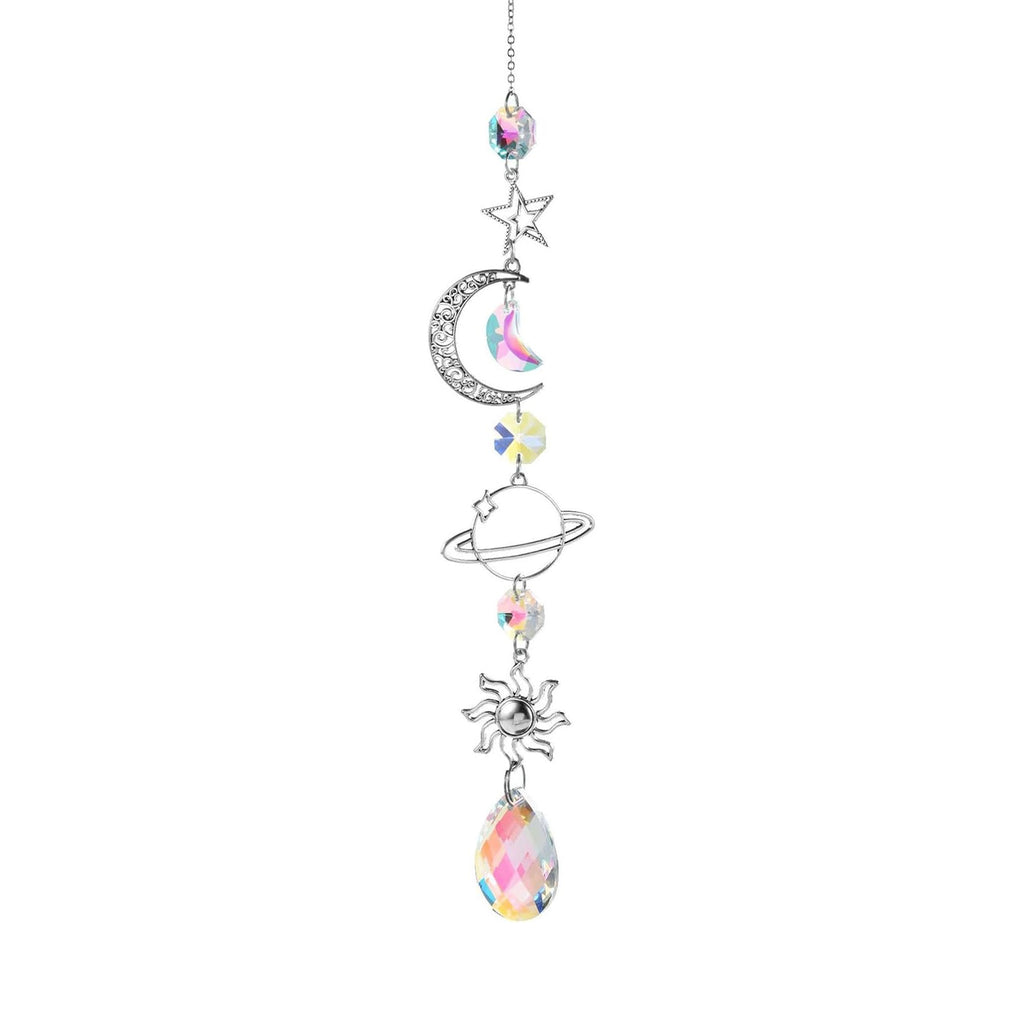 Crystal Sun Catcher Hanging with Metal Pendants for Home Decor, Car Dashboard & Gifting