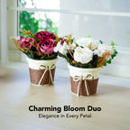 Artificial Rose Flower with Pot for Home Decor, Table Decor & Gifting