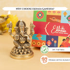 Brass Ganesha Idol with Gift Box for Housewarming, Wedding & Gifting