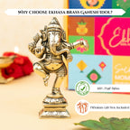 Brass Ganesha Idol with Gift Box for Housewarming, Wedding & Gifting