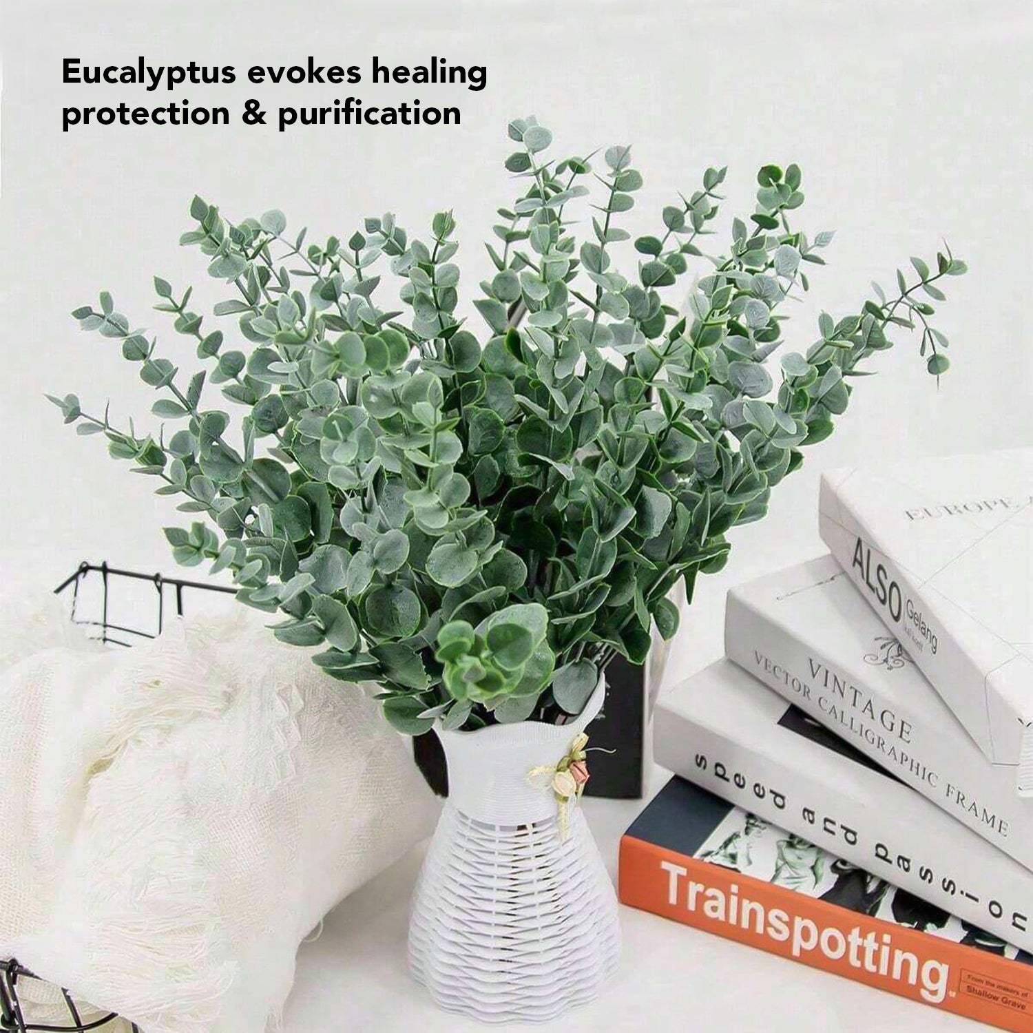 Eucalyptus Leaves Artificial Bunch(18 Stems) for Vase & Home Decor