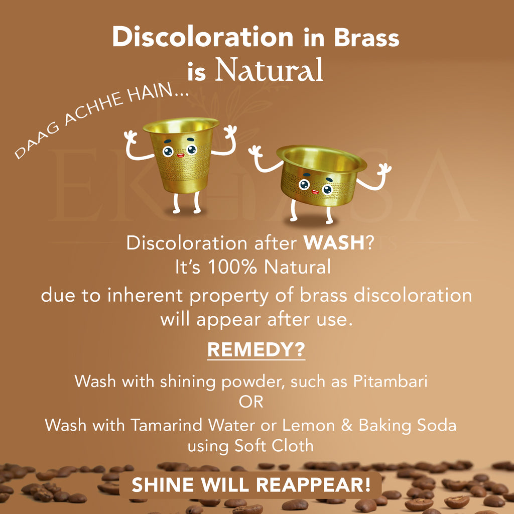Brass Filter Coffee Cup Dabara Set for Home & Kitchen Use