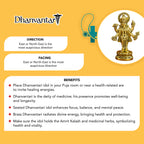 Pure Brass Dhanvantari Murti Idol for Pooja Room, Home Decor & Gifting