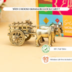 Brass Bullock Cart Showpiece with Gift Box for Housewarming, Wedding & Gifting