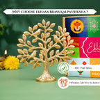 Brass Kalpavriksha Tree of Life Showpiece with Gift Box for Housewarming, Wedding & Gifting