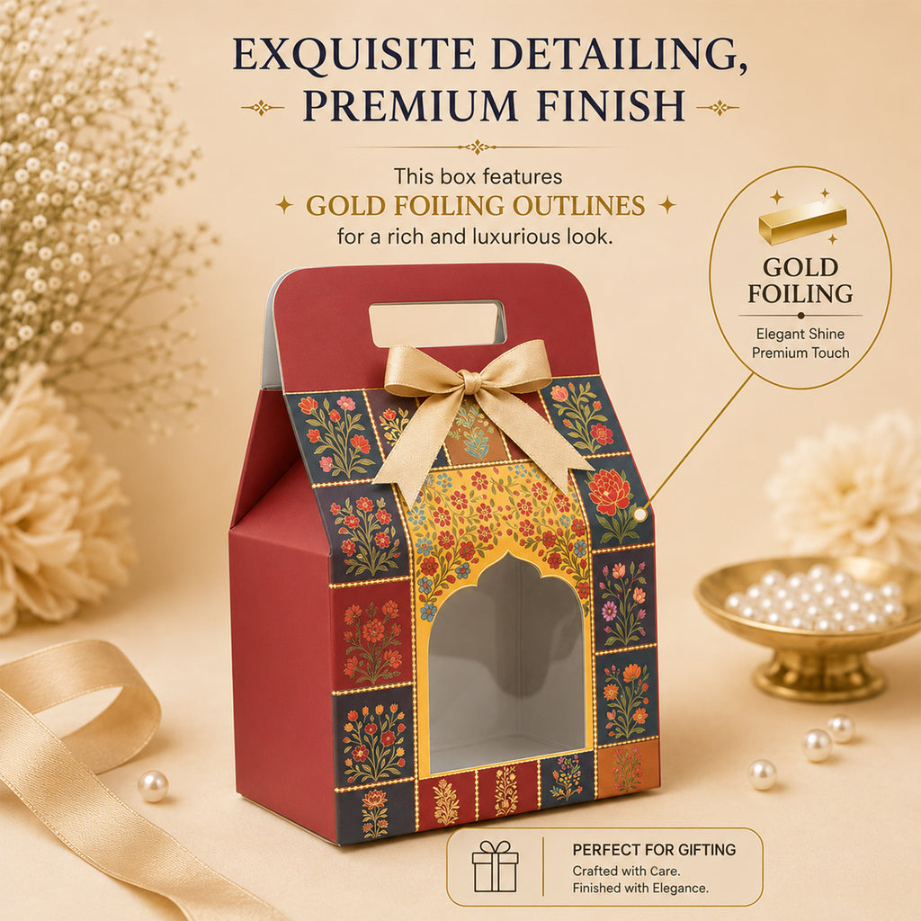 Traditional Multipurpose Foldable Gift Hamper Box Set of 2 (20.5 x 10 x 31 cm)