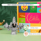 999 Silver Plated Tirupati Balaji Venkateshwara Idol with Gift Box for Housewarming, Wedding & Gifting