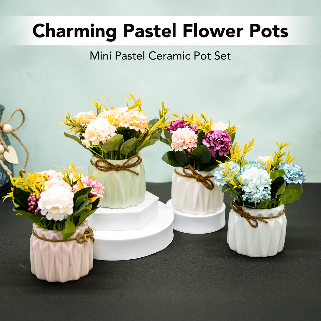 Ceramic Chrysanthemum Artificial Flower Vase for Home Decor & Table Decoration