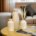 Ceramic White Flower Vase Set of 3 for Home Decor, Office Decor & Gifting