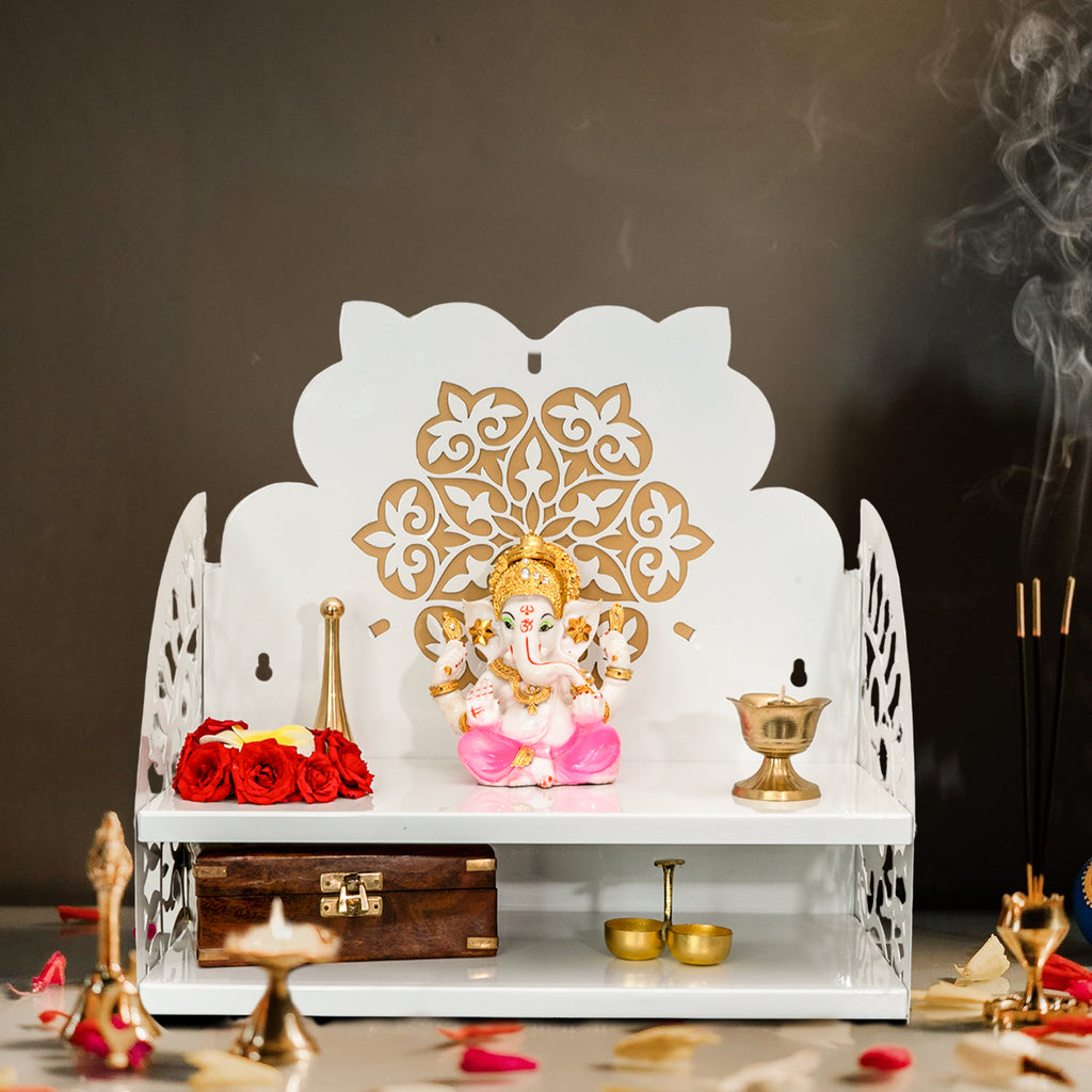 Metal Wall Mounted Temple for Pooja Room, Home Decor & Office Decor