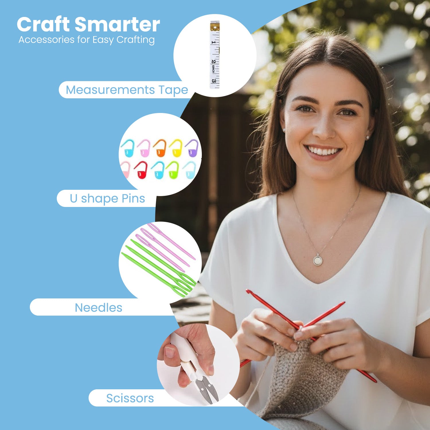 Crochet Hook & Tools Set for Beginners & DIY Craft Learning