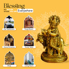 Pure Brass Lord Krishna Idol for Home Decor, Office Decor & Gifting
