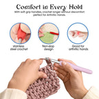 Crochet Beginner Kit with Hooks, Needles & Tools for DIY Craft Learning