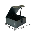 Black Foldable Multipurpose Empty Gift Hamper Box with Magnetic Closure & Ribbon (21.5 x 21 x 9.5 cm)