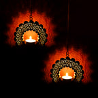 Hanging Metal Candle Holder for Home Decor (Set of 2)